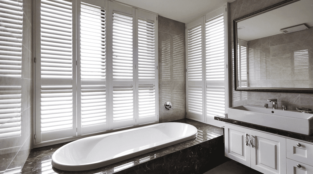 plantation shutters for bathroom