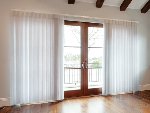 Smart drapery on large window